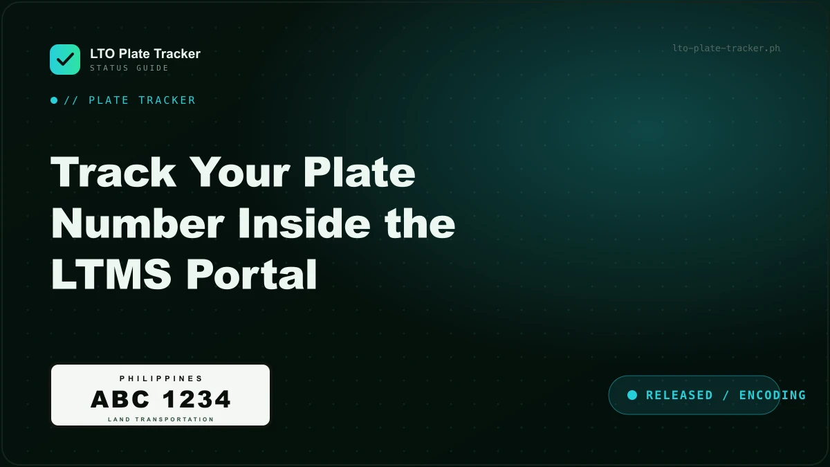 Track your plate number inside the LTMS portal