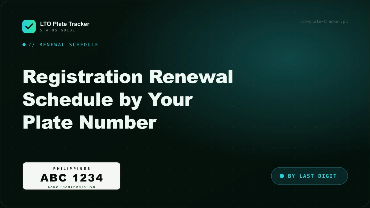 LTO registration renewal schedule based on your plate number