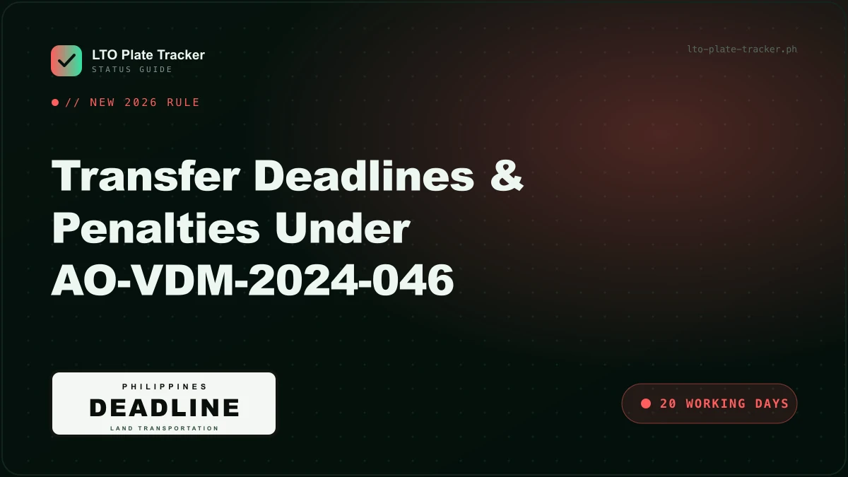 LTO transfer of ownership 2026 deadlines and penalties LTO transfer of ownership 2026 deadlines and penalties