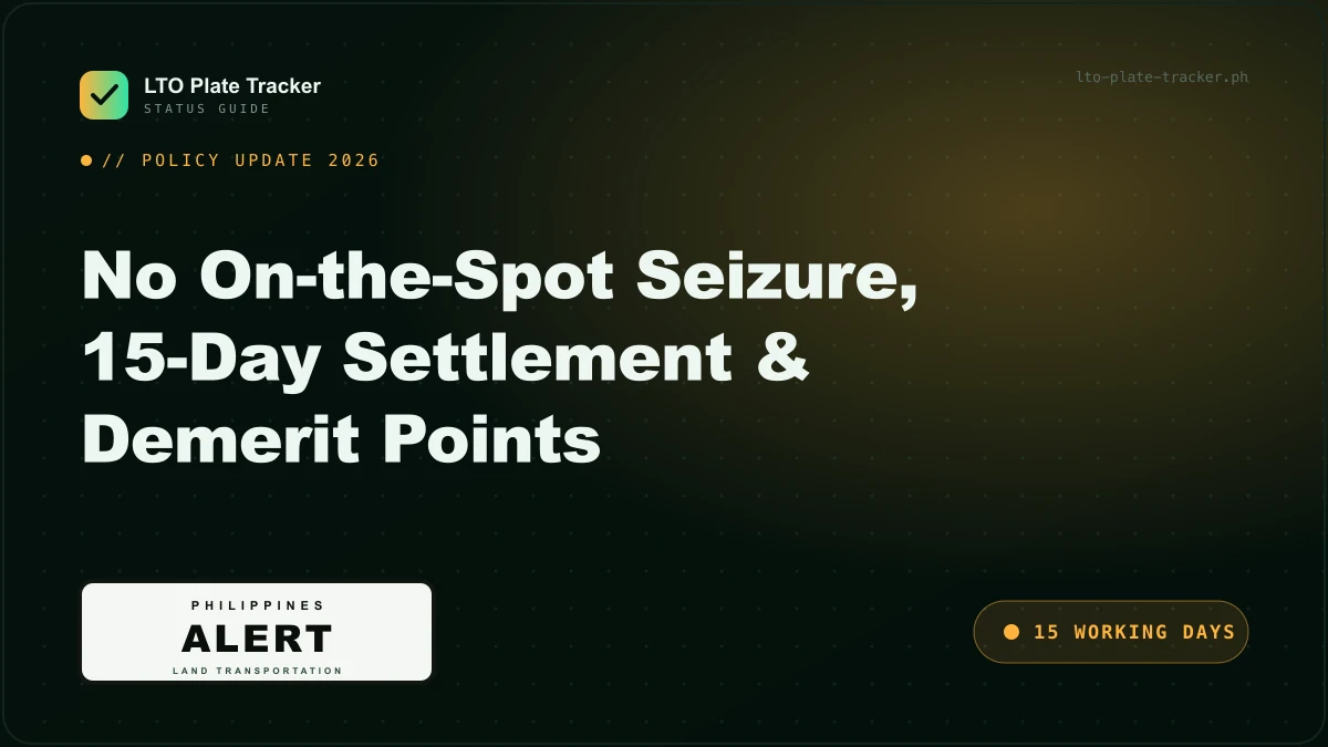 LTO 2026 settlement rule and demerit point system explained